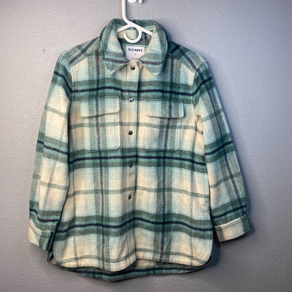 Oversized Plaid Shacket Fleece